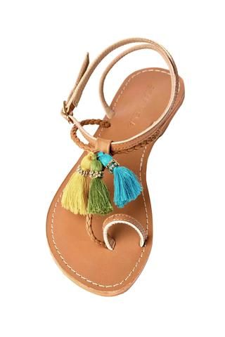 Bright colored detailing! Handcrafted sandals made in India Bright colored detailing! Handcrafted sandals made in India