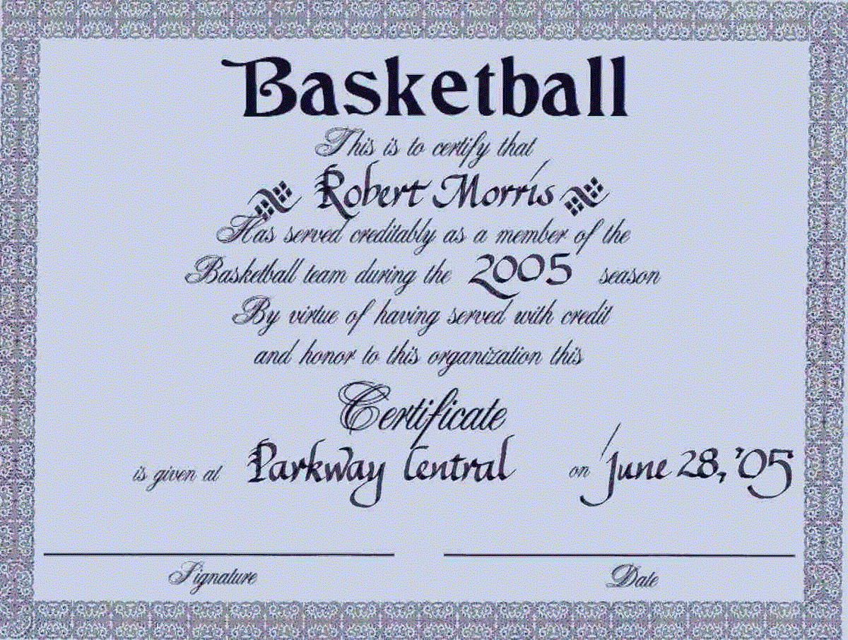 basketball awards certificates