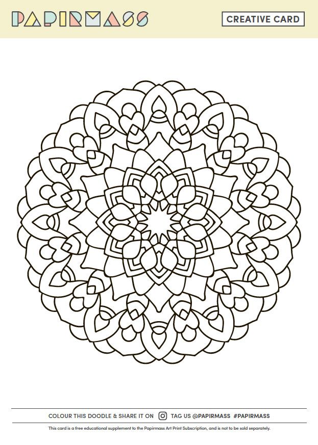 Download Mandala Colouring Card (With images) | Mandala coloring, Art subscription, Free adult coloring pages