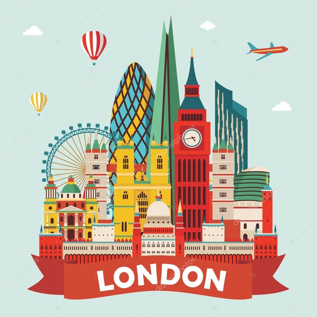 Download - London Skyline silhouette — Stock Illustration | Viagens
