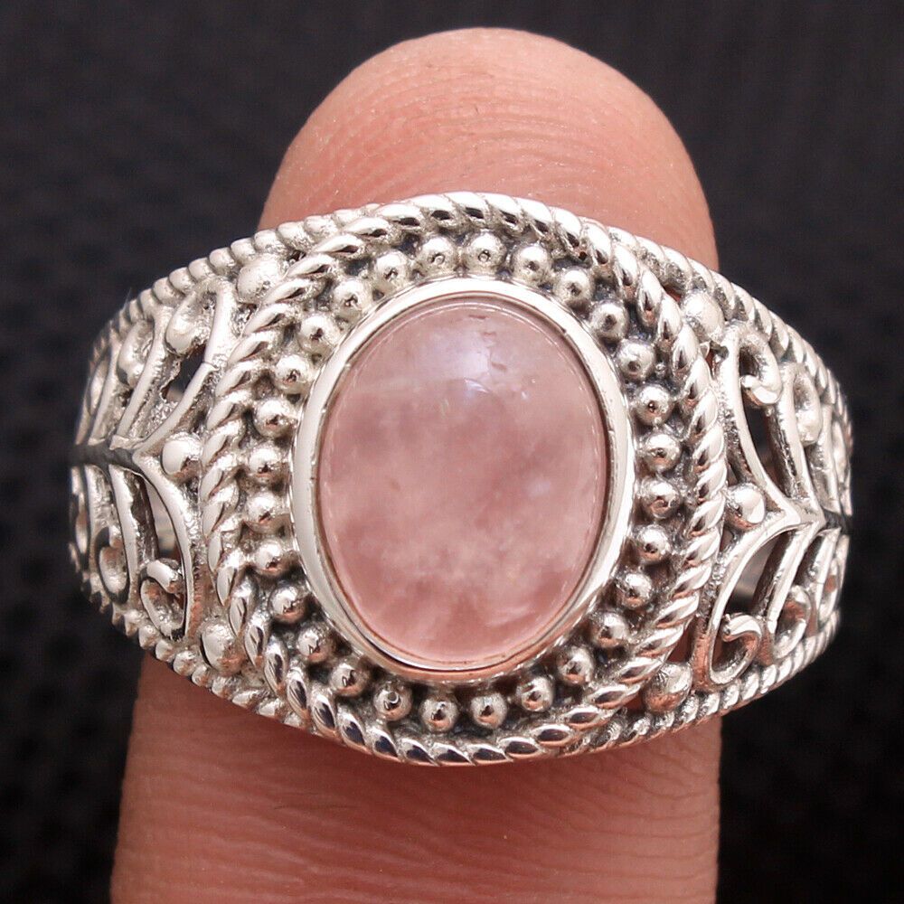 HANDMADE 925 Solid Sterling Silver Jewelry ROSE QUARTZ