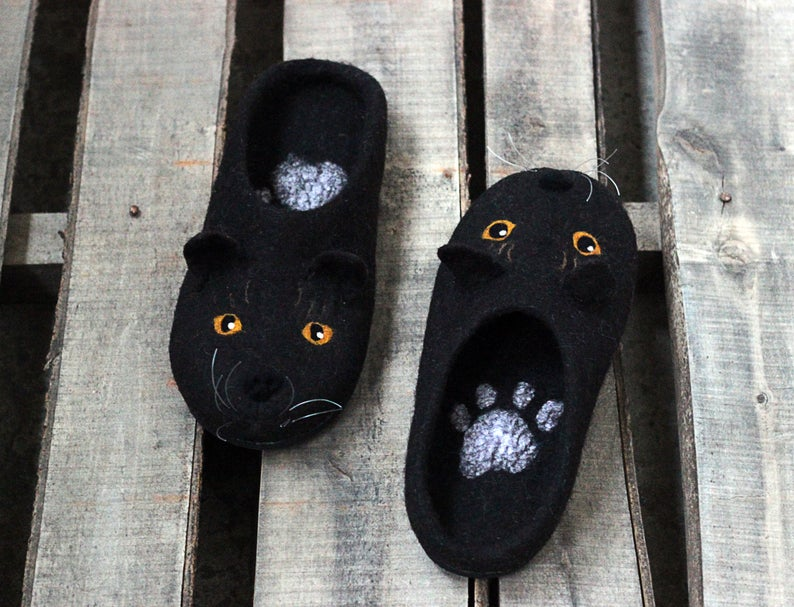 wool cat slippers