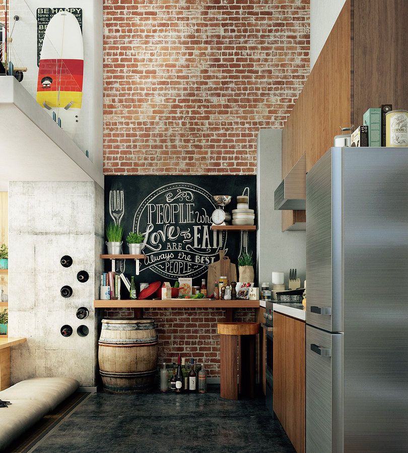 This compact loft kitchen definitely packs a punch! The industrial ... This compact loft kitchen definitely packs a punch! The industrial ...