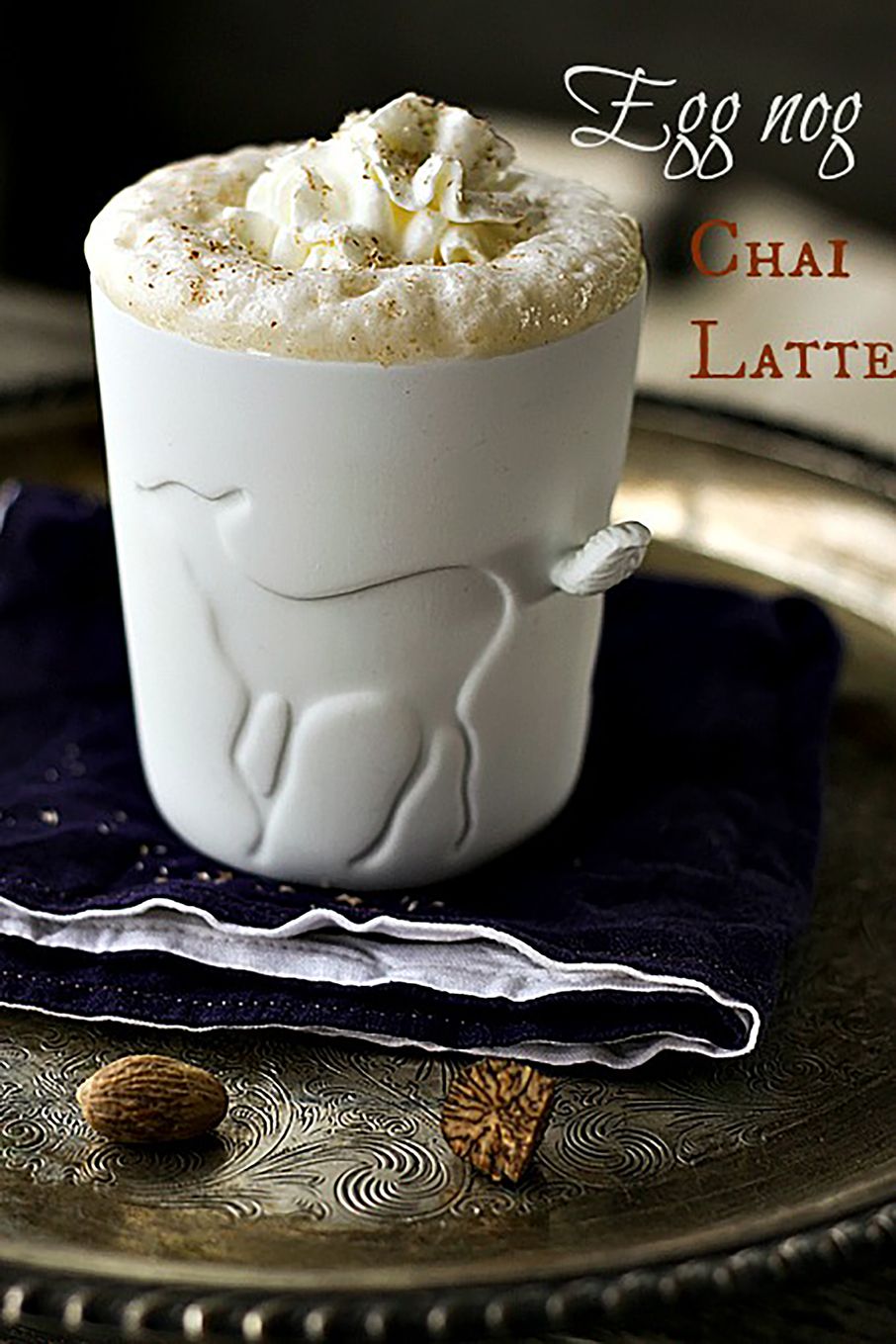 Starbucks clone Creamy frothy Eggnog Chai Latte from