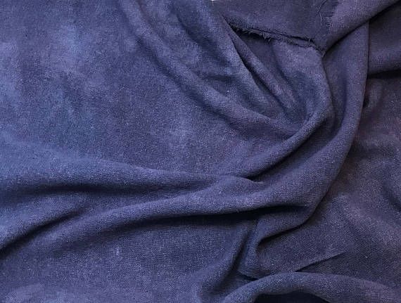 Navy Textured Polyester Twill Fabric C6422
