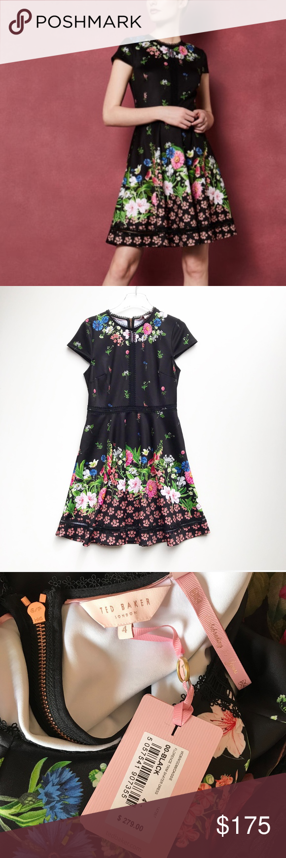daissie florence trim skater dress