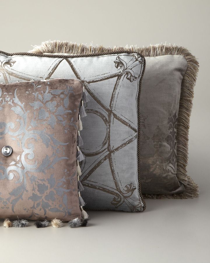 ETOFFE MAKARA Hand Painted Pillows Baroque Decorative Pillows at Horchow