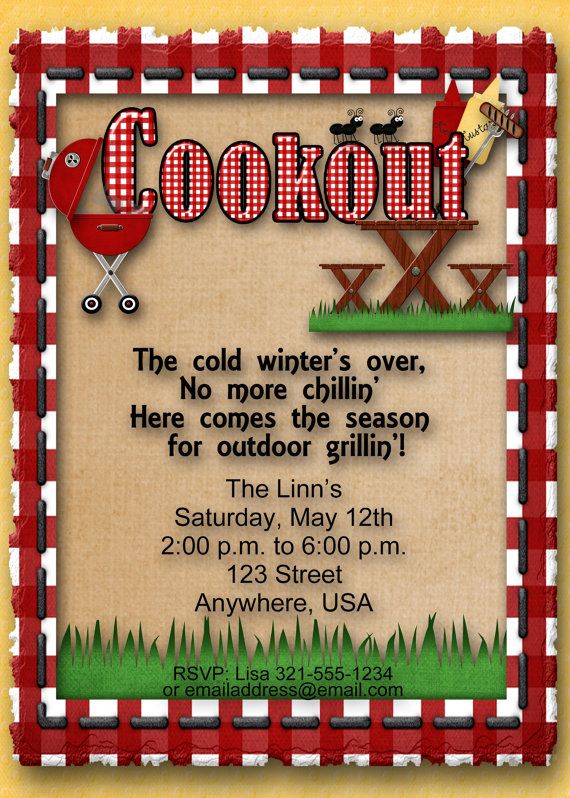 Cookout Bbq Barbecue Summer Party Invitation 4th Of July Etsy In 2021 Bbq Party Invitations Summer Party Invitations Cookout Party