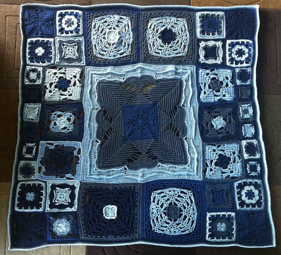 US Terms To the Sea Lap Blanket PDF Crochet by Spincushions, $5.00 Pattern Blocks, Pdf Pattern, Free Crochet Pattern, Crochet Patterns, Crochet World, Granny Square Crochet, Crochet Afghans, Granny Squares, Sea Whale