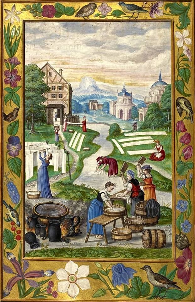 Image result for medieval manuscript river women