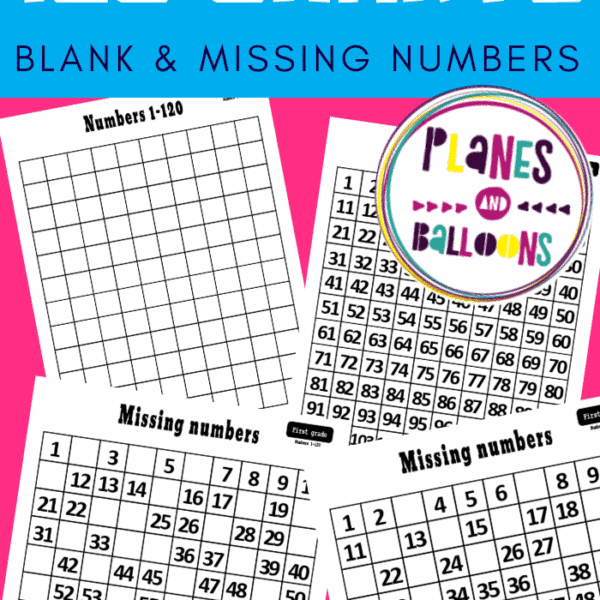 missing numbers 1 100 worksheets pdf planes balloons missing