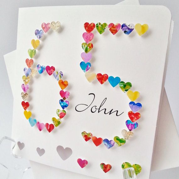 Beautiful Ideas Making 65th Birthday Card Part - 12: 65th Birthday Card - Personalised - Age 65 Card - 65th Birthday Cards - 65th Card - 65th Birthday Card For Mum - 65th Card For Her - BHA65