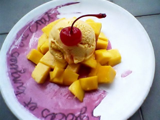 Mango Ice Cream With Sliced Fresh Mango Fruit And Cherry Mango Fruit Mango Ice Cream Fruit Mango Ice Cream With Sliced Fresh Mango Fruit And Cherry Mango Fruit Mango Ice Cream Fruit