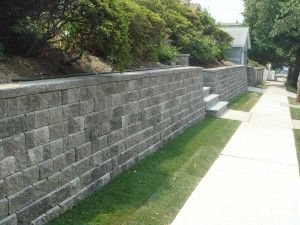 Retaining Wall Beside Sidewalk Outdoor Walks Stairs Retaining Wall Beside Sidewalk Outdoor Walks Stairs