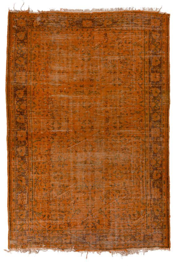 7 3x10 6 Ft Burnt Orange Color Vintage Rug Wool Handmade Carpet