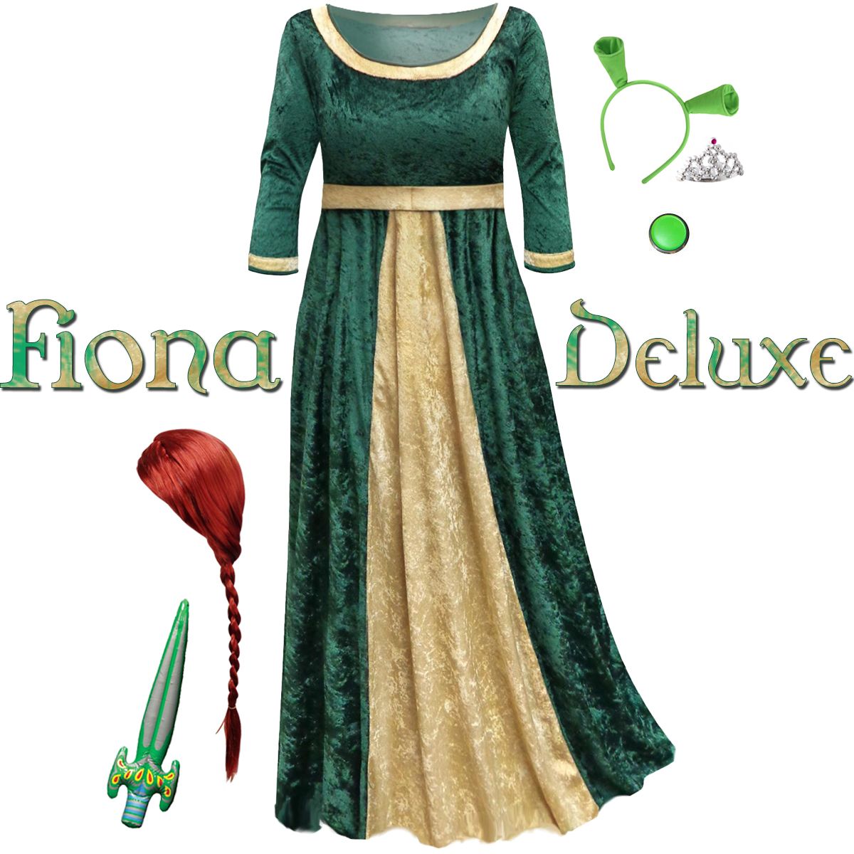 Plus Size Princess Fiona Deluxe Halloween Costume Plus Size S M L Xl 0x 1x 2x 3x 4x 5x 6x 7x 8x
