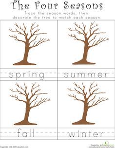 writing the four seasons pinterest seasons worksheets