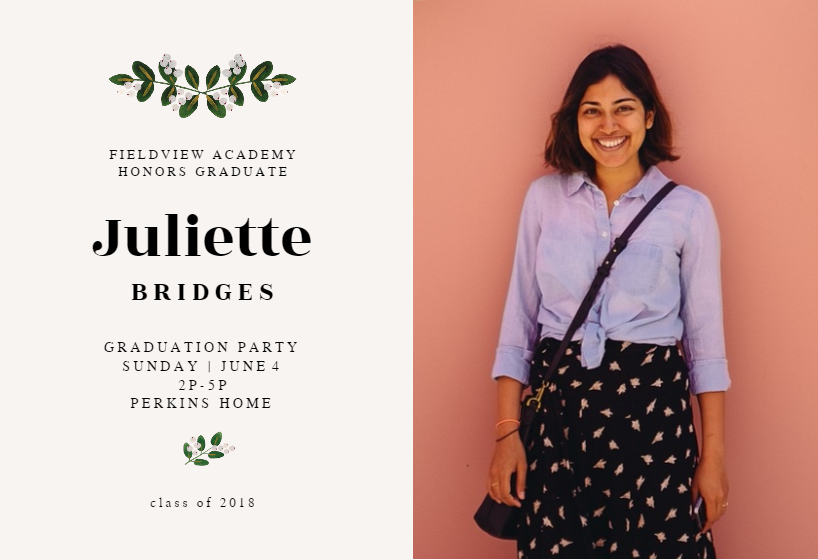 soft botanical invitation template customize add text and photos