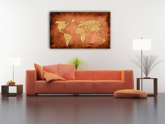 Bronze Color World Map Gift Ideas Boys Room Home Decor Bronze Color World Map Gift Ideas Boys Room Home Decor