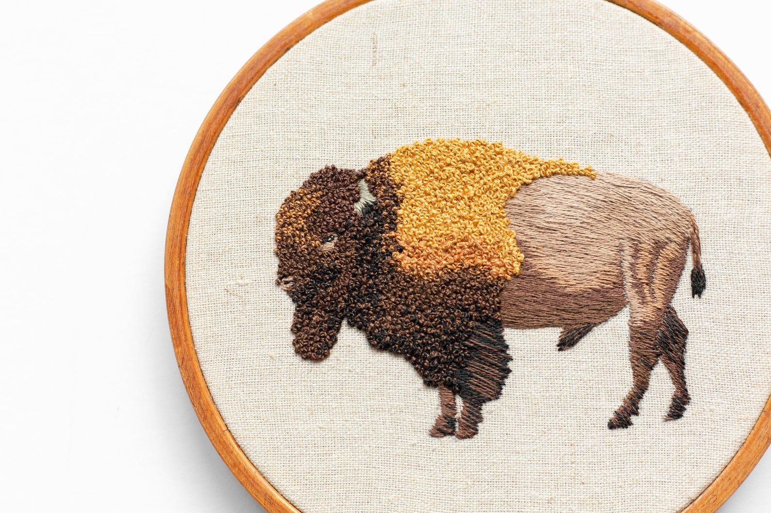 Bull Embroidery Buffalo Cross Stitch Kit Modern Animal Embroidery Design Wall Decor Buffalo Hand Embroidery Kit Cross Stitch