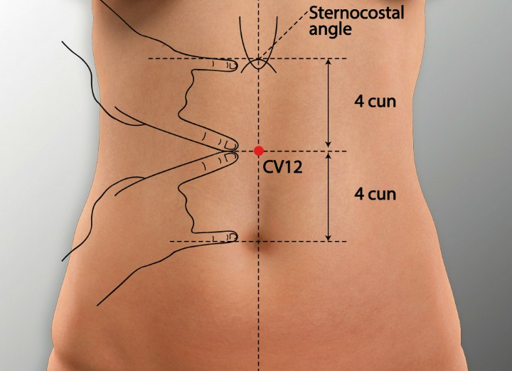 CV 12 ZHONGWAN Ren Mai Meridian Acupuncture Point Acu Meridian CV 12 ZHONGWAN Ren Mai Meridian Acupuncture Point Acu Meridian