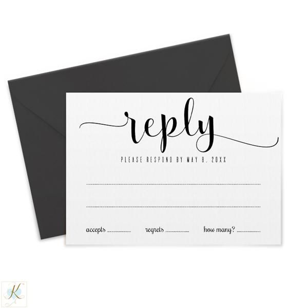 glitz calligraphy wedding rsvp card download instantly rsvp card format