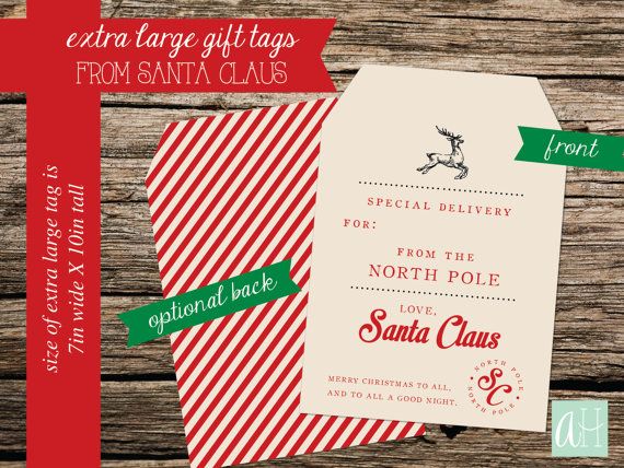 Printable More Significant Present Tag towards Santa Prompt down load photograph regarding Large Gift Tags Printable known as Printable Much more Enormous Reward Tag towards Santa Immediate down load