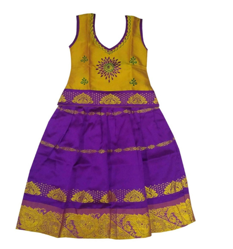 This Is A Good Looking Golden Yellow And Blue Color Combination Of Pattu Pavadai Set And The Fabric Blue Color Combinations Baby Girl Dresses Baby Girl Lehenga This Is A Good Looking Golden Yellow And Blue Color Combination Of Pattu Pavadai Set And The Fabric Blue Color Combinations Baby Girl Dresses Baby Girl Lehenga