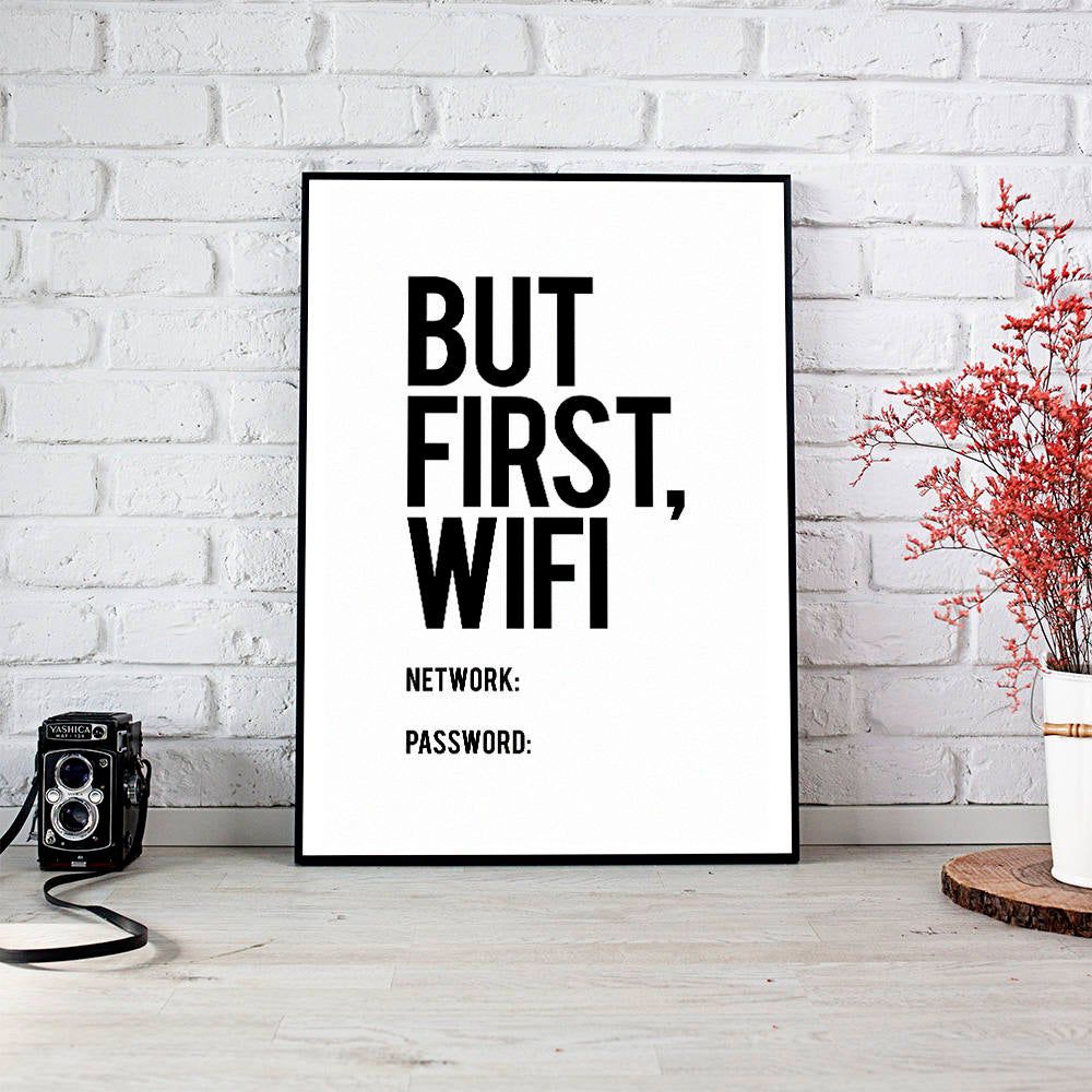 WiFi Motivational Poster Inspirational Print Quote Posters Typography Wall Art