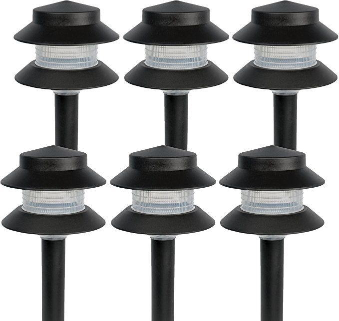 Paradise GL22627 Low Voltage Plastic 4W Path Light (Black, 6 Pack