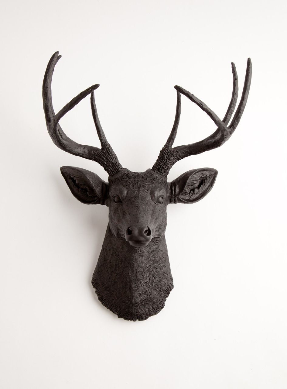 The Ignatius Black Deer Head Wall Mount Fake Taxidermy Faux Black Faux Deer Head Wall Mount The Ignatius