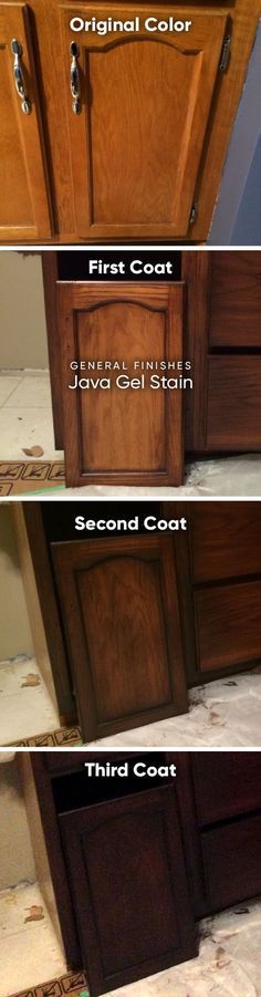 General Finishes Gel Stain, Java #honeyoakcabinets
