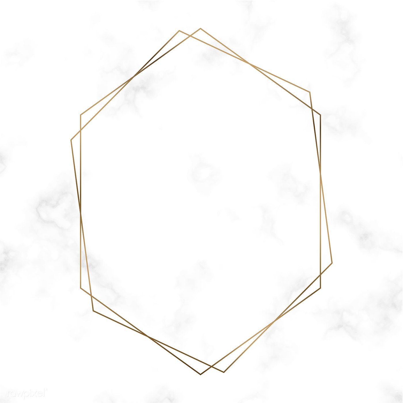 Download Download Premium Vector Of Golden Hexagon Frame Template Vector 494528 Frame Template Picture Frame Template Hexagon