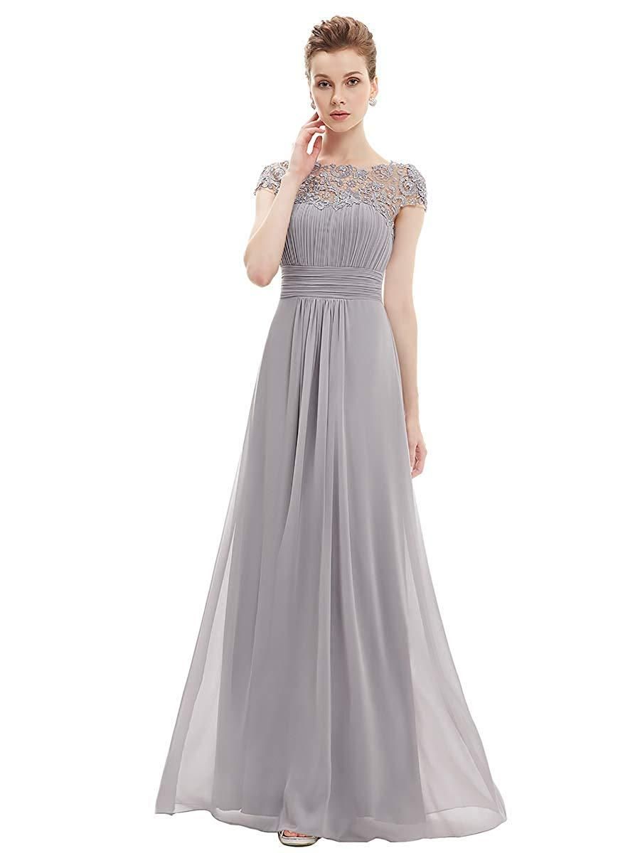 Babyonline Womens Sleeveless Lace Neckline Ruched Bust Evening Gown Bridesmaid Dress Babyonline Womens Sleeveless Lace Neckline Ruched Bust Evening Gown Bridesmaid Dress