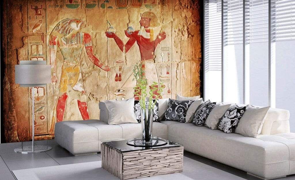 Dimex Egypt Painting Fotobehang 375x250cm 5-banen Sfeer | Yourdecoration.nl Ancient Egyptian Art, Multicolor, Home Improvement Store, Ms Gs, The Wonders, Wall Murals, Wall Painting, Sectional Couch, Home And Garden