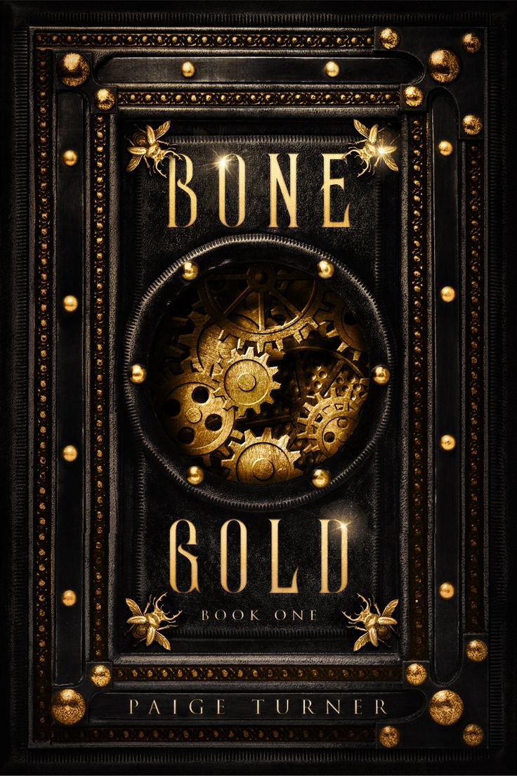 steampunk fantasy book cover Custom Book Covers, Premade Book Covers, Fantasy Book Covers, Fantasy Books, Typography Book Cover, Steampunk Book, Bone Books, Gold Book, Black Books