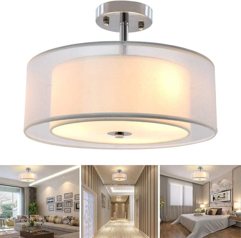 with 3 X E26 Dimmable LED Blubs Modern Drum Ceiling Chandelier Brushed Chrome Finish 18 3-Light Pendant Light Fixtures Metal Drum Ceiling Chandelier with 3 X E26 Dimmable LED Blubs Modern Drum Ceiling Chandelier Brushed Chrome Finish 18 3-Light Pendant Light Fixtures Metal Drum Ceiling Chandelier