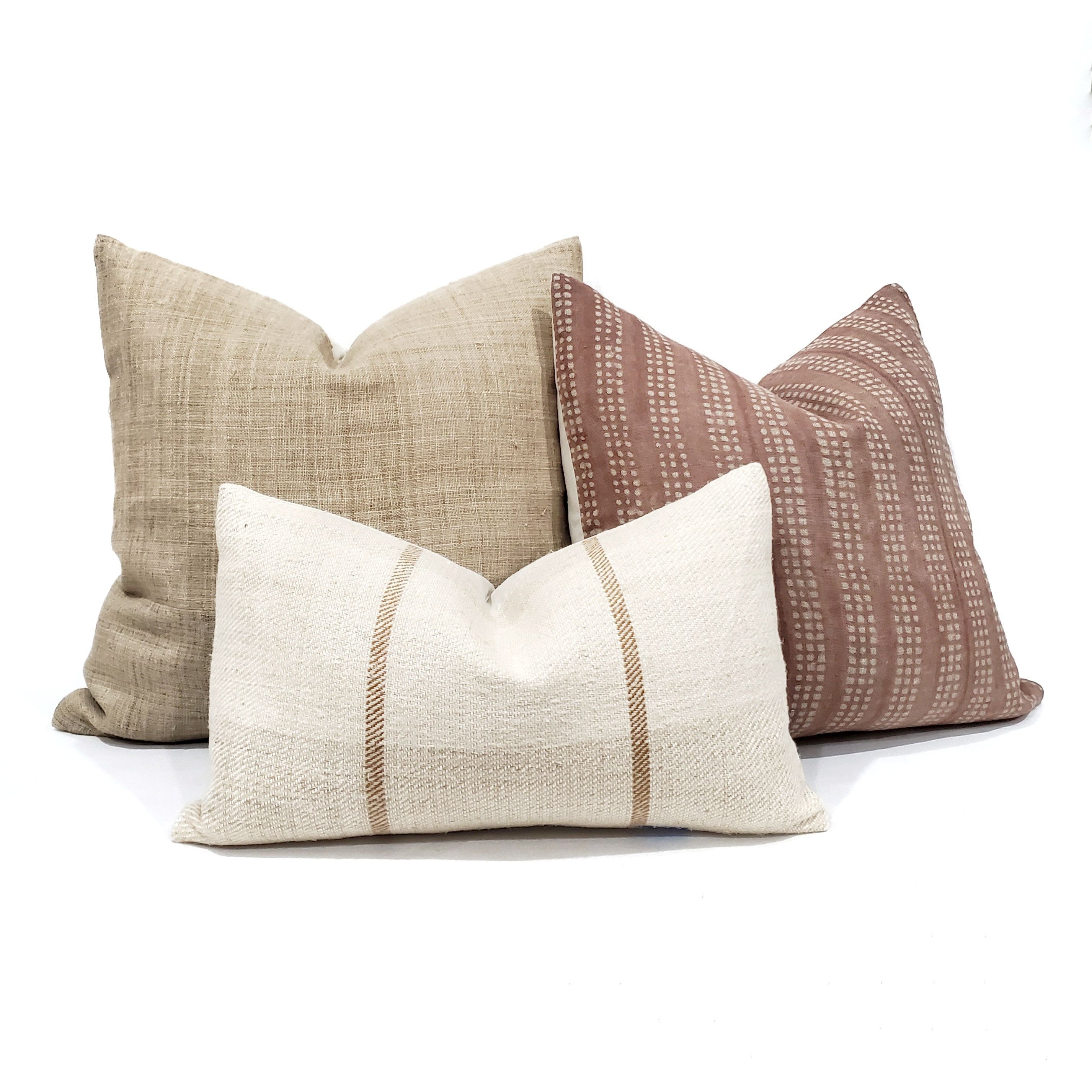 20 Terra cotta hand block printed linen pillow case linen pillow cover