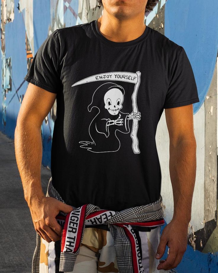 Cute Grim Reaper Memento Mori Enjoy Yourself T-Shirt – In many parts of the world, celebrating Christian celebrations on Halloween, such as attending church services and lighting candles on graves, is still common, although in other places Halloween is a symbolic celebration. more secular and commercial. Grim Reaper, Memento Mori, Top Trends, Enjoyment, Christian, Celebrities, Cute, Common, Trending