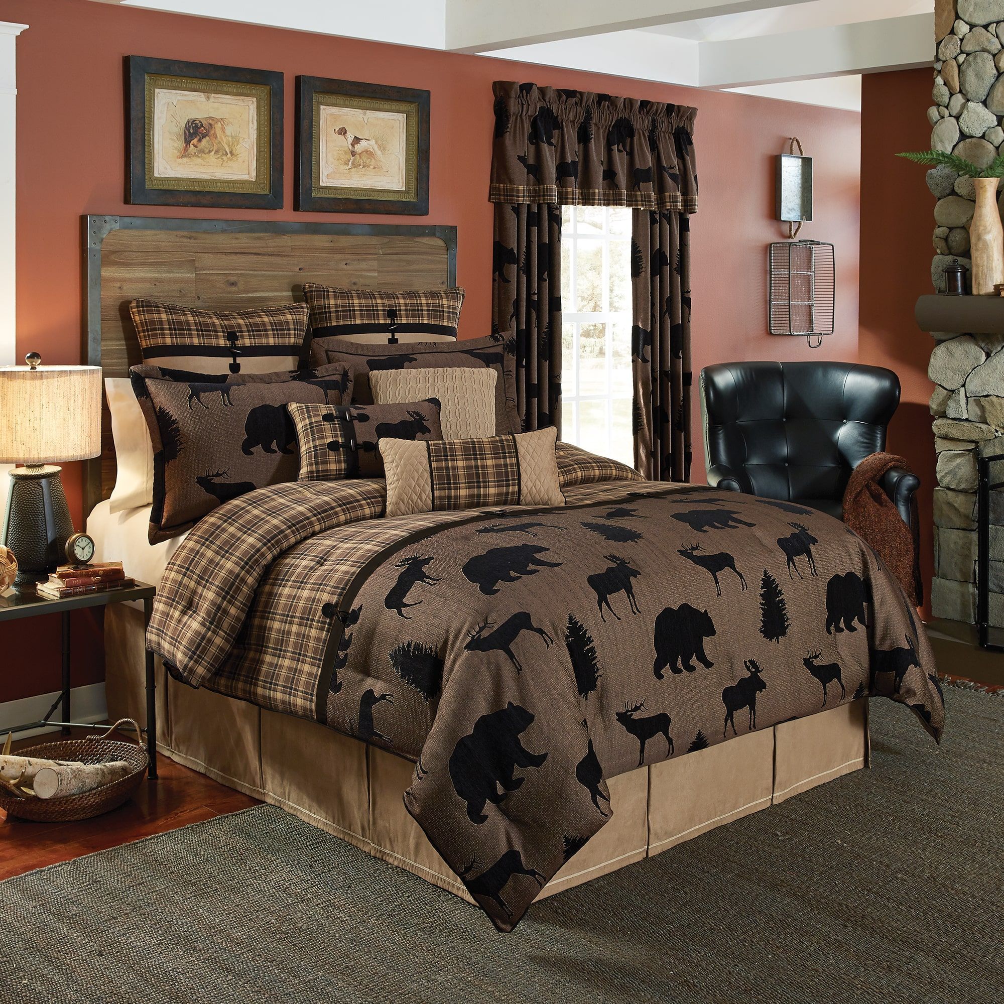Croscill Summit Chenille Jacquard Woven Lodge 4 Piece Comforter