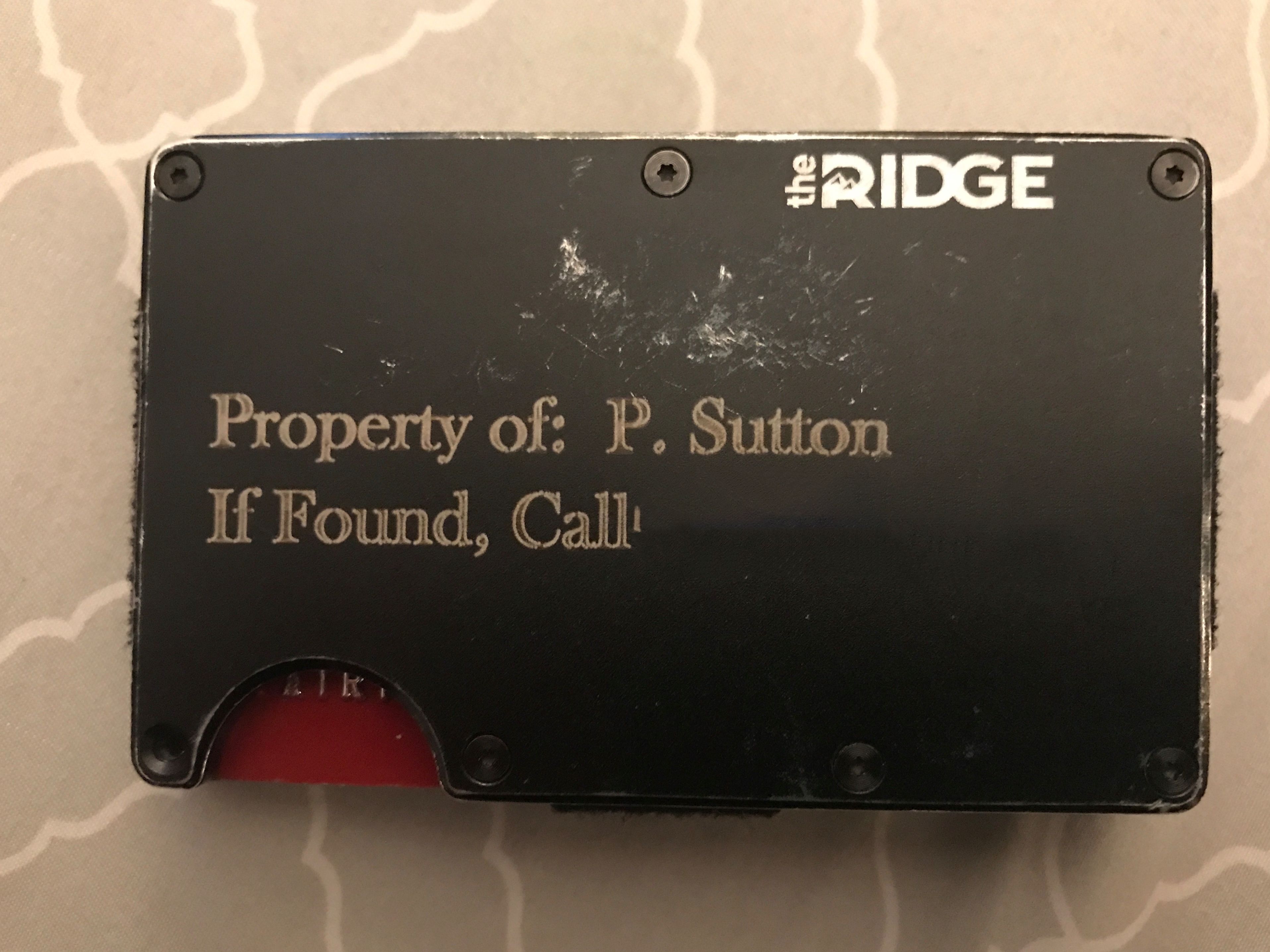Laser Etched Ridge Wallet Ridge Wallet Laser Etching Personalised