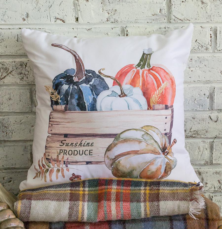 Watercolor fall pumpkin pillow cover Watercolor fall pumpkin pillow cover