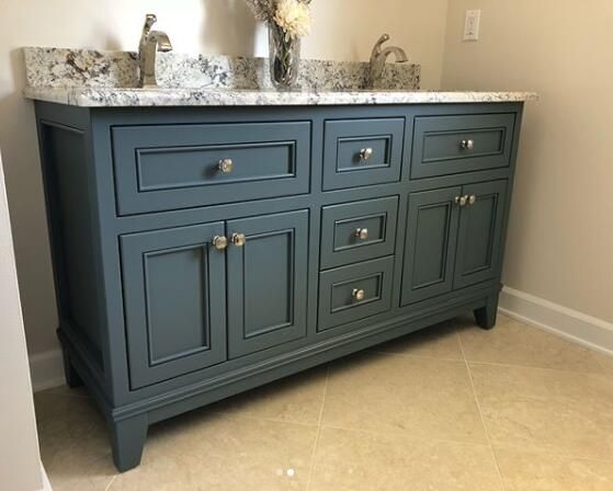 Bathroom With Dark Grey Vanity