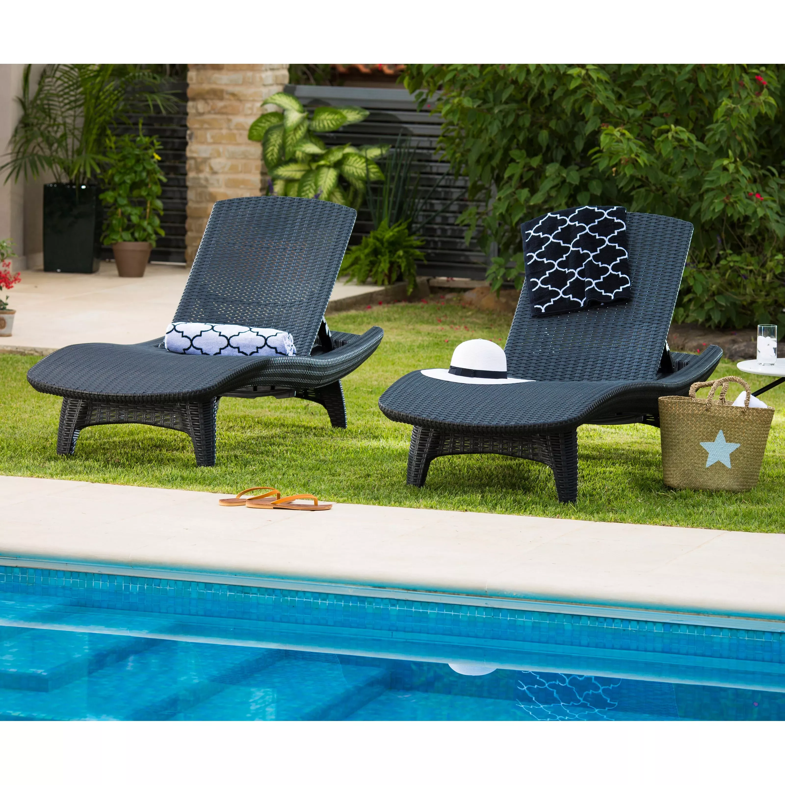 Keter Outdoor Chaise Lounge Set Of 2 From Hayneedle Com