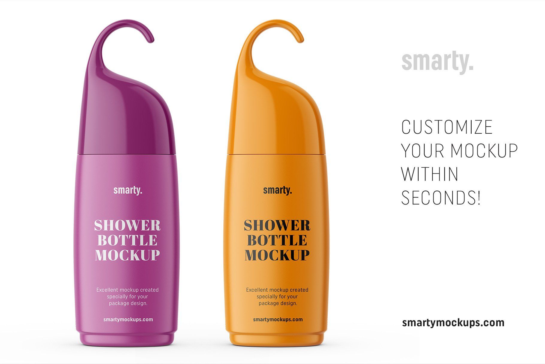 Clear Bottle With Shower Gel Mockup