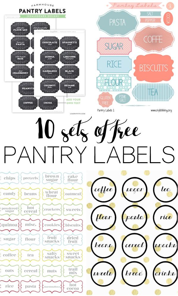 10 different sets of free pantry labels Free Pantry Labels, Kitchen ...