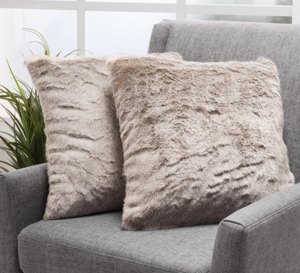Elise Faux Fur Square Throw Pillows Throw Pillow by Christopher