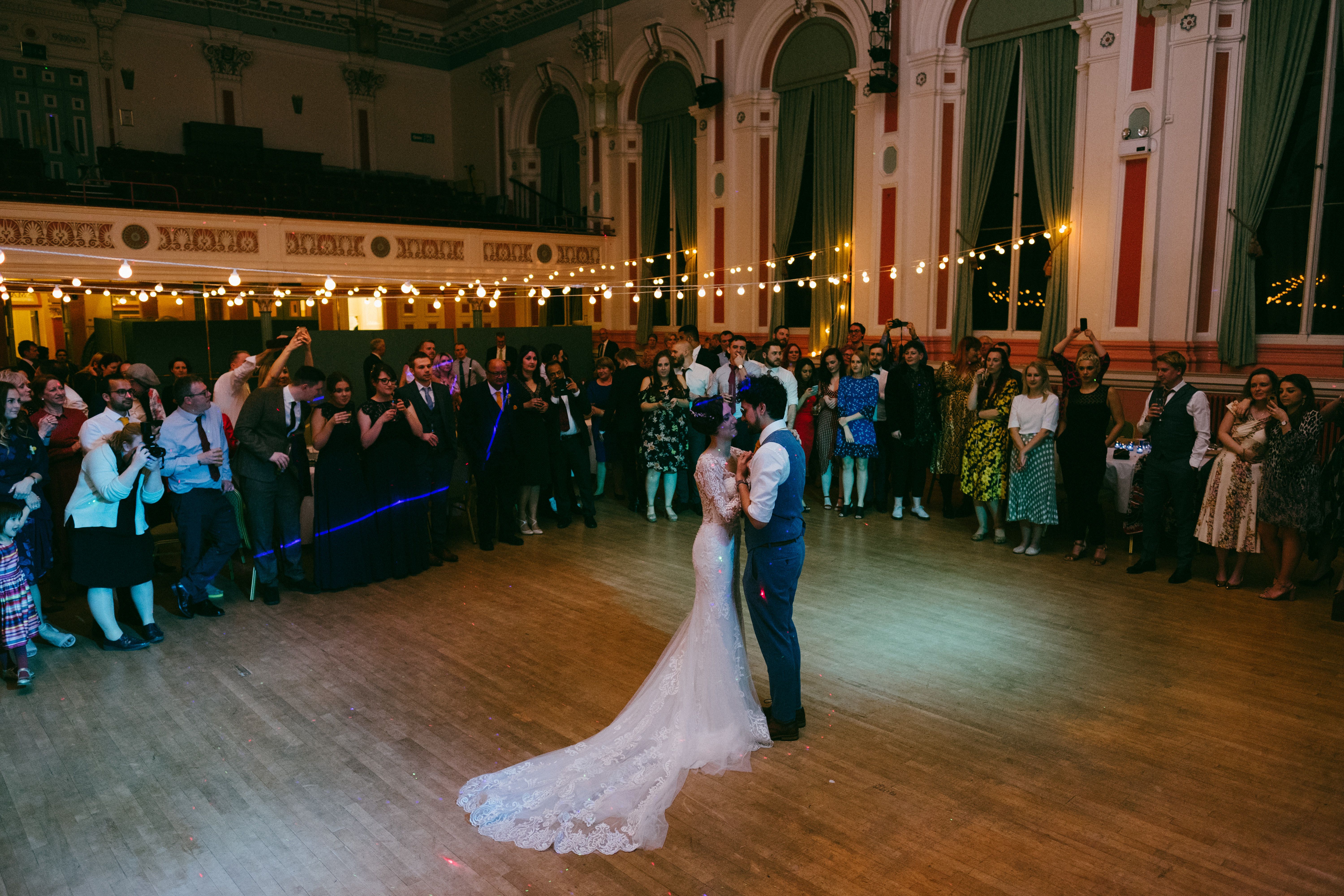 First dance (and oh the train on her dress!) Mimi & Indy's Wedding