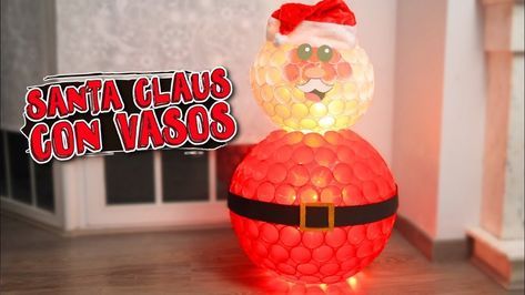 Snowman with plastic cups | Easy crafts …