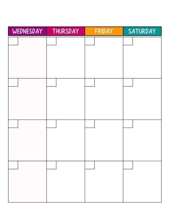 undated two page monthly sunday start calendar printable